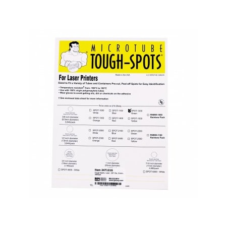 Diversified Biotech Tough-Spots, Laser, 3/8" Dia, Green, 3840/pk, 3840PK 247131G